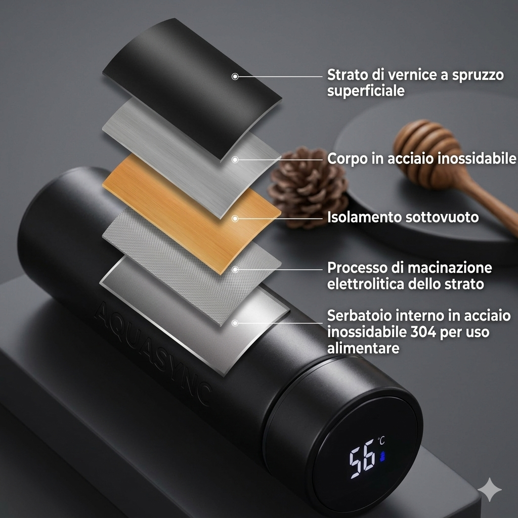 Bottiglia termica a temperatura intelligente da 500ml